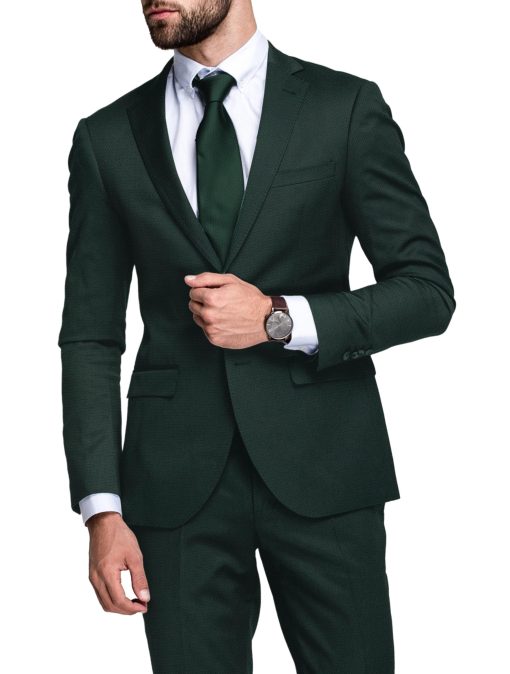 Absoluto Men's Terry Rayon  Structured  Unstitched Suiting Fabric (Dark Green)