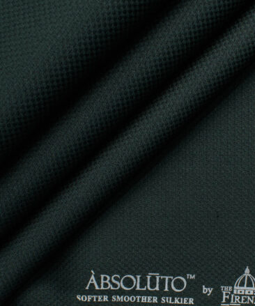 Absoluto Men's Terry Rayon  Structured  Unstitched Suiting Fabric (Dark Green)