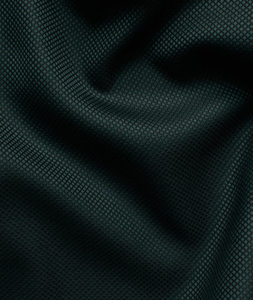 Absoluto Men's Terry Rayon  Structured  Unstitched Suiting Fabric (Dark Pine Green)