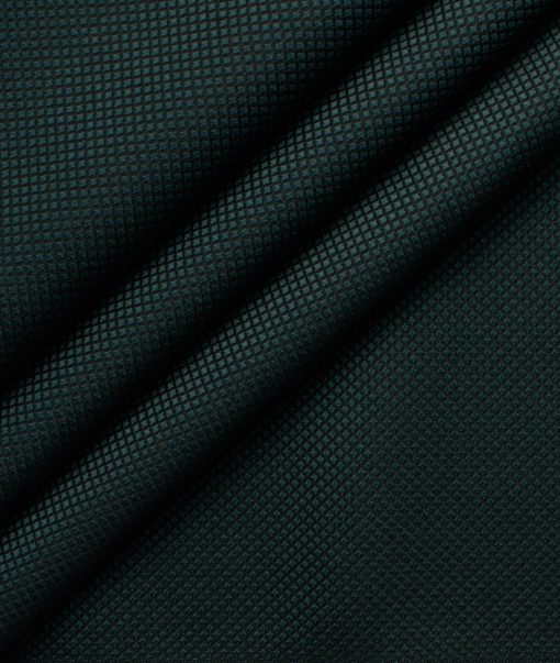 Absoluto Men's Terry Rayon  Structured  Unstitched Suiting Fabric (Dark Pine Green)