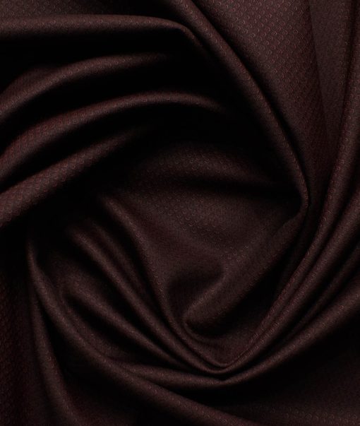 Absoluto Men's Terry Rayon  Structured  Unstitched Stretchable Suiting Fabric (Dark Wine)