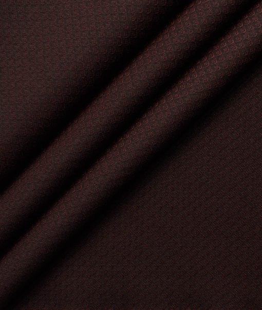 Absoluto Men's Terry Rayon  Structured  Unstitched Stretchable Suiting Fabric (Dark Wine)