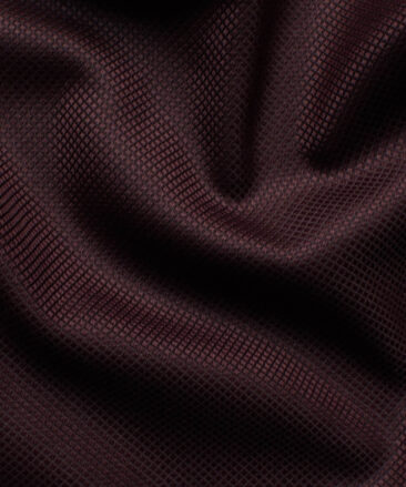 Absoluto Men's Terry Rayon  Structured  Unstitched Suiting Fabric (Dark Wine)