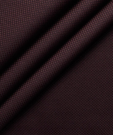 Absoluto Men's Terry Rayon  Structured  Unstitched Suiting Fabric (Dark Wine)