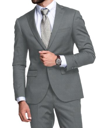 Absoluto Men's Terry Rayon  Structured  Unstitched Stretchable Suiting Fabric (Silver Grey)