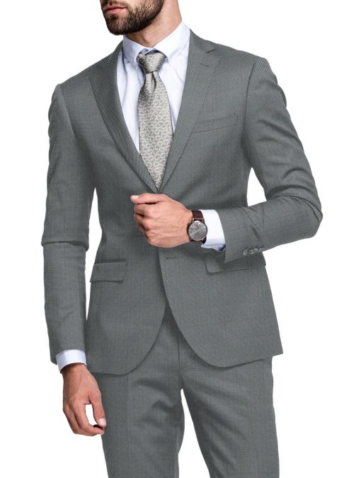 Absoluto Men's Terry Rayon  Structured  Unstitched Stretchable Suiting Fabric (Silver Grey)