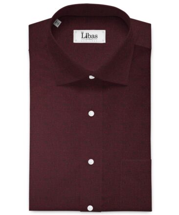 Canetti by Cadini Italy Men's Premium Cotton Printed  Unstitched Shirting Fabric (Maroon Red)