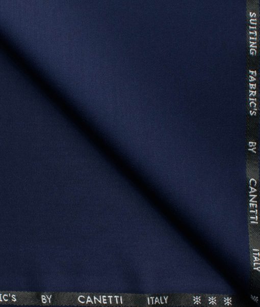 Canetti by Cadini Italy Men's Terry Rayon  Solids  Unstitched Suiting Fabric (Dark Royal Blue)