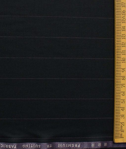 Canetti by Cadini Italy Men's Terry Rayon  Striped  Unstitched Stretchable Suiting Fabric (Black) - Image 6