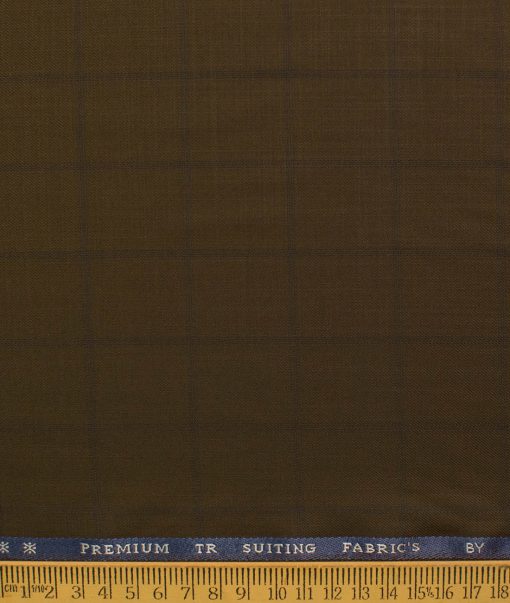 Canetti by Cadini Italy Men's Terry Rayon  Checks  Unstitched Suiting Fabric (Sepia Brown) - Image 6