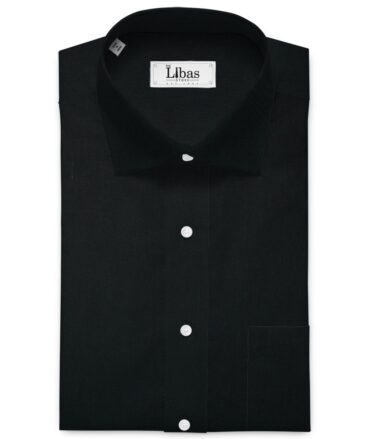 Donear Men's Superfine Cotton Solids  Unstitched Shirting Fabric (Jet Black)