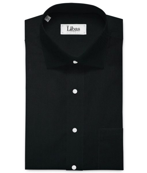 Donear Men's Superfine Cotton Solids  Unstitched Shirting Fabric (Jet Black)