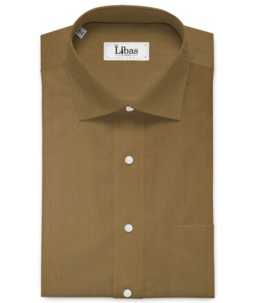 Donear Men's Superfine Cotton Solids  Unstitched Shirting Fabric (Camel Brown)