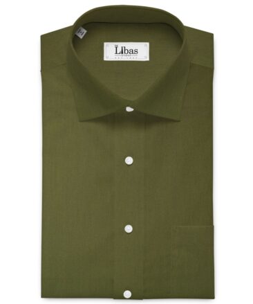 Donear Men's Superfine Cotton Solids  Unstitched Shirting Fabric (Moss Green)