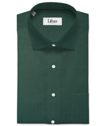 Donear Men's Superfine Cotton Solids  Unstitched Shirting Fabric (Pine Green)