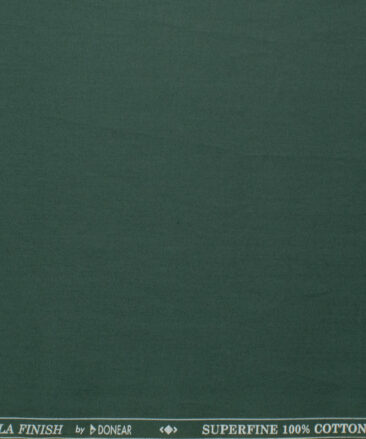 Donear Men's Superfine Cotton Solids  Unstitched Shirting Fabric (Pine Green)