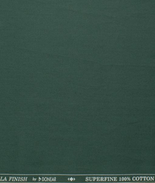 Donear Men's Superfine Cotton Solids  Unstitched Shirting Fabric (Pine Green)