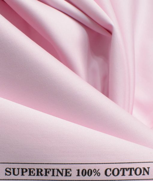 Donear Men's Superfine Cotton Solids  Unstitched Shirting Fabric (Pink)