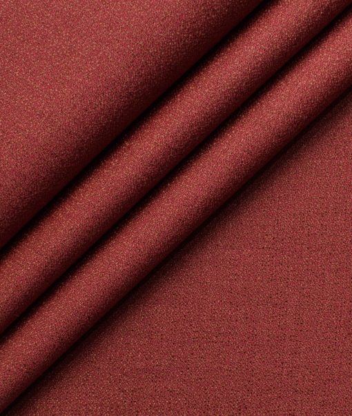 Italian Channel Men's Terry Rayon Structured  Unstitched Suiting Fabric (Crimson Red) - Image 6