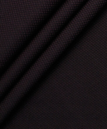 Italian Channel Men's Terry Rayon  Structured  Unstitched Suiting Fabric (Dark Wine)