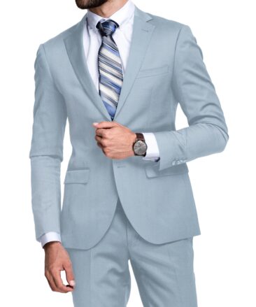 Italian Channel Men's Terry Rayon  Structured  Unstitched Suiting Fabric (Sky Blue)