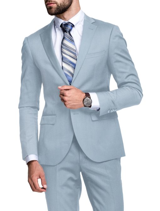 Italian Channel Men's Terry Rayon  Structured  Unstitched Suiting Fabric (Sky Blue)