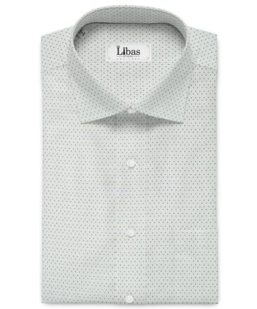 J.Hampstead Men's Premium Cotton Printed  Unstitched Shirting Fabric (White & Grey)