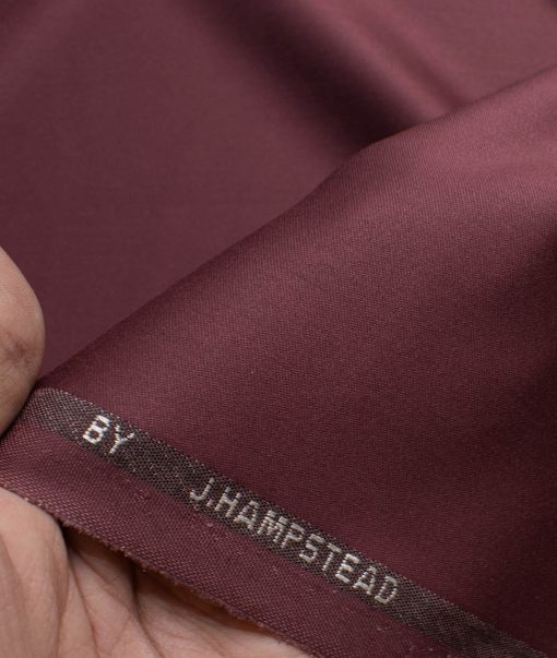 J.Hampstead Men's Terry Rayon  Solids  Unstitched Suiting Fabric (Boysenberry Pink)