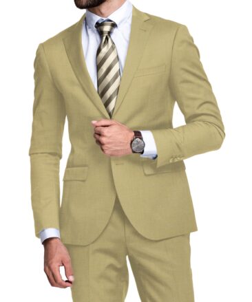 J.Hampstead Men's Terry Rayon  Structured  Unstitched Suiting Fabric (Beige)