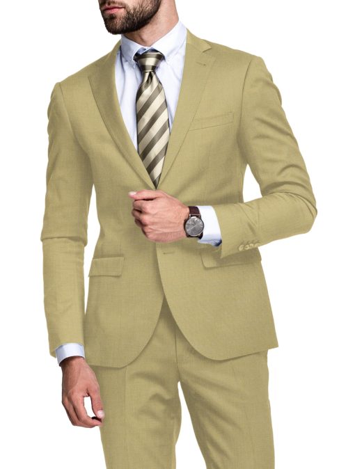 J.Hampstead Men's Terry Rayon  Structured  Unstitched Suiting Fabric (Beige)