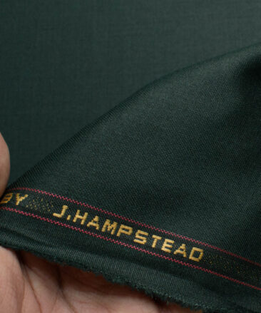 J.Hampstead Men's Terry Rayon  Solids  Unstitched Suiting Fabric (Dark Pine Green)