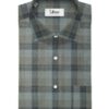 Soktas Men's Giza Cotton Checks  Unstitched Shirting Fabric (Silver Grey)