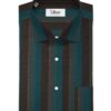 Soktas Men's Giza Cotton Striped  Unstitched Shirting Fabric (Sea Green)