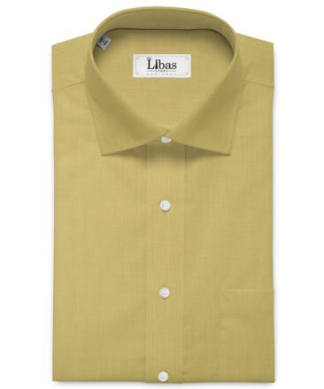 Soktas Men's 120/2 Giza Cotton Structured  Unstitched Shirting Fabric (Flaxen Yellow)