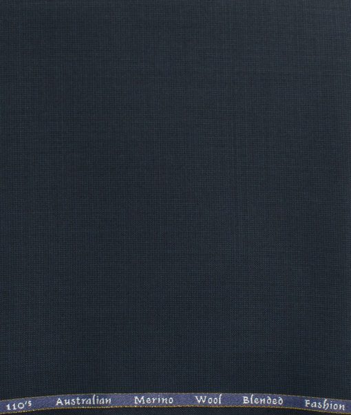 Cadini Men's 20% Wool Super 110's Structured  Unstitched Trouser Fabric (Dark Blue)