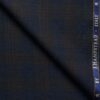 J.Hampstead Men's 60% Wool Super 140's Checks  Unstitched Suiting Fabric (Dark Blue)