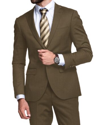 J.Hampstead Men's 20% Wool Super 100's Structured  Unstitched Suiting Fabric (Coffee Brown)