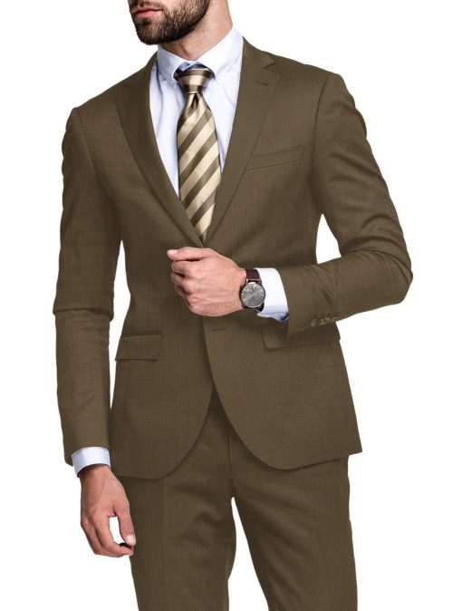 J.Hampstead Men's 20% Wool Super 100's Structured  Unstitched Suiting Fabric (Coffee Brown)