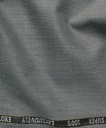 J.Hampstead Men's 20% Wool Super 100's Structured  Unstitched Suiting Fabric (Light Grey)