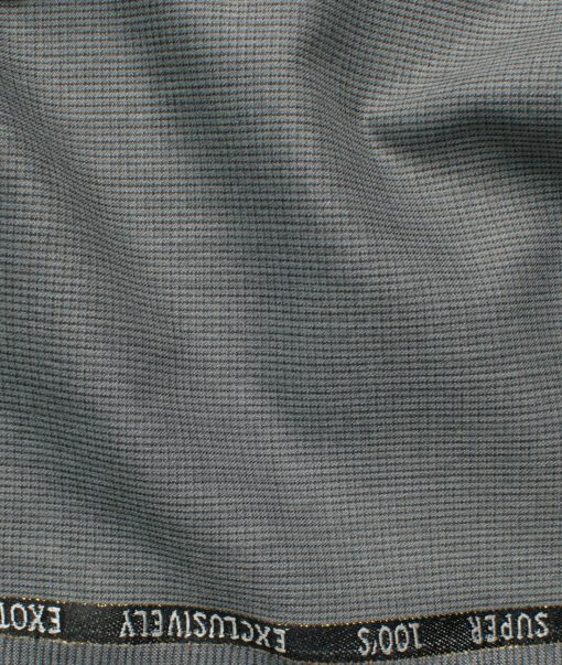 J.Hampstead Men's 20% Wool Super 100's Structured  Unstitched Suiting Fabric (Light Grey)