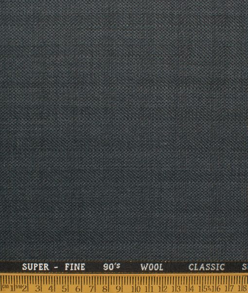 J.Hampstead Men's 35% Wool Super 90's Checks  Unstitched Suiting Fabric (Grey) - Image 6