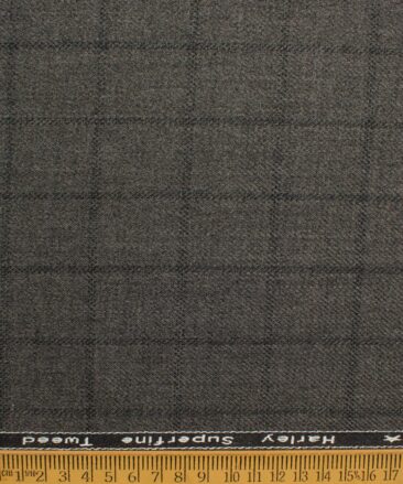 OCM Men's 50% Merino Wool  Checks  2 Meter Unstitched Tweed Jacketing & Blazer Fabric (Brown)