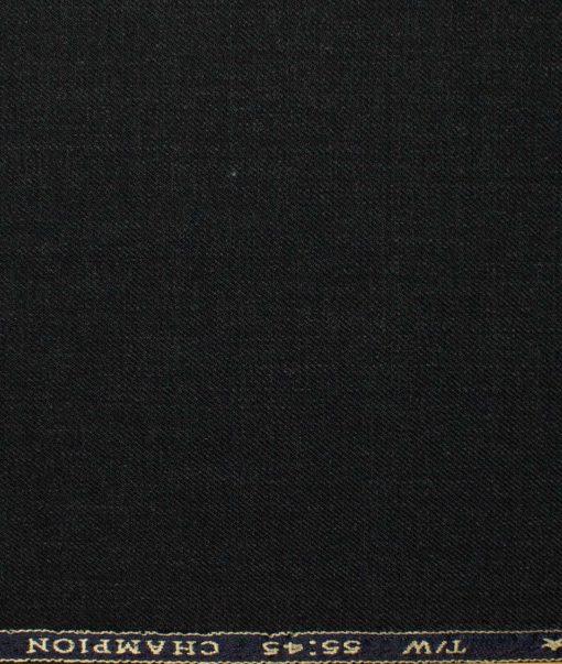 OCM Men's 45% Wool  Self Design  Unstitched Suiting Fabric (Blackish Worsted Grey) - Image 6