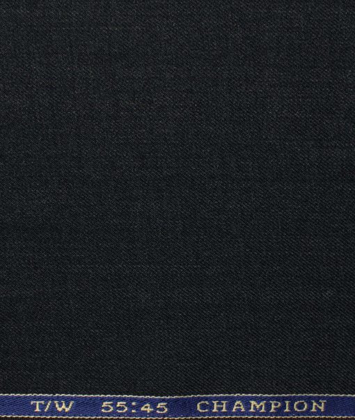 OCM Men's 45% Wool  Self Design  Unstitched Suiting Fabric (Dark Worsted Blue) - Image 6