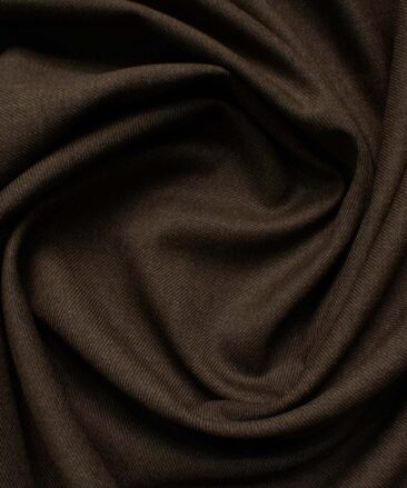 OCM Men's 45% Wool  Self Design  Unstitched Suiting Fabric (Dark Worsted Brown)