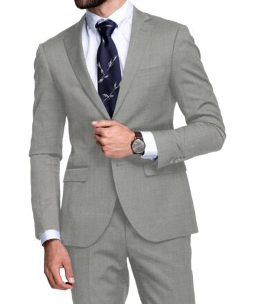 OCM Men's 45% Wool  Self Design  Unstitched Suiting Fabric (Light Worsted Grey)