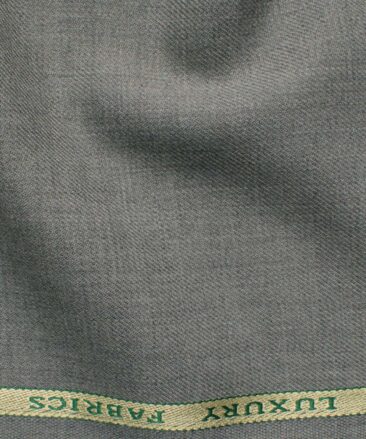 OCM Men's 45% Wool  Self Design  Unstitched Suiting Fabric (Light Worsted Grey)