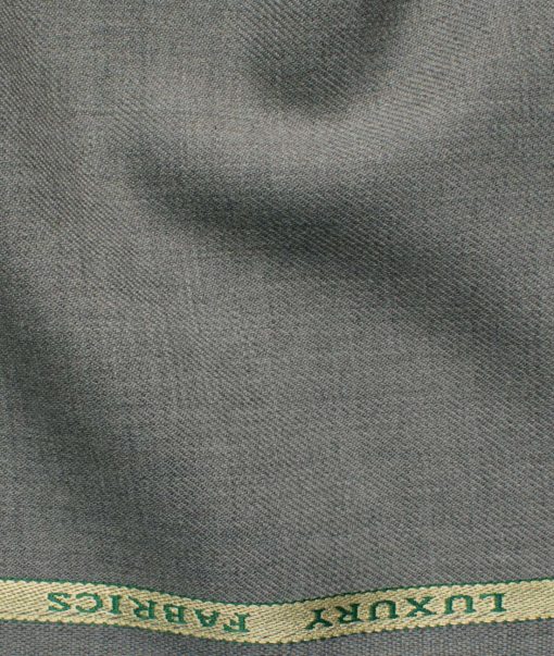 OCM Men's 45% Wool  Self Design  Unstitched Suiting Fabric (Light Worsted Grey)