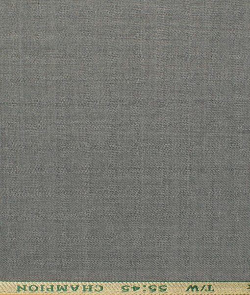 OCM Men's 45% Wool  Self Design  Unstitched Suiting Fabric (Light Worsted Grey) - Image 6