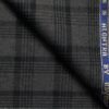 Raymond Men's 52% Merino Wool Super 70's Checks  2.20 Meter Unstitched Tweed Jacketing & Blazer Fabric (Dark Grey)